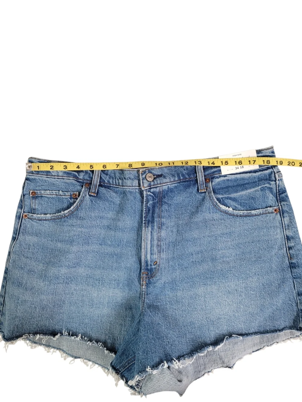 ABERCROMBIE & FITCH High Rise The '90s Relaxed Cut Off Short Size 34 l 18 - Picture 9 of 14